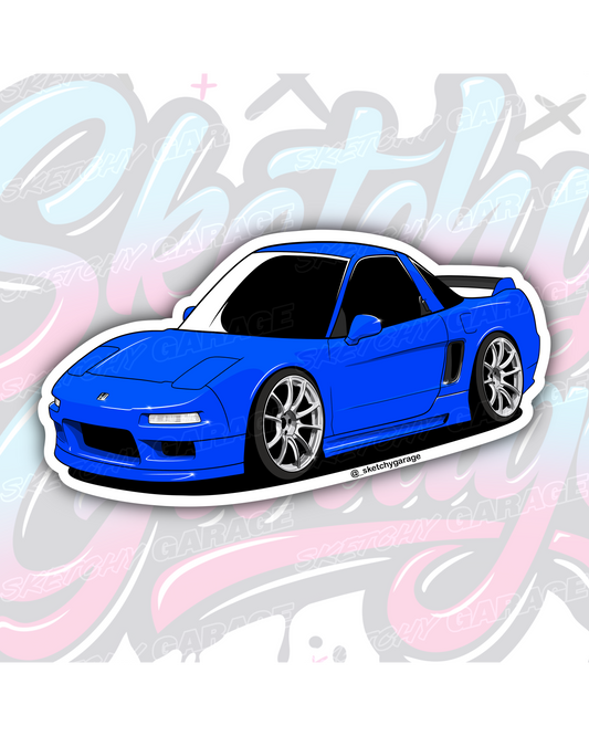 Hand-drawn Honda NSX vinyl sticker by Sketchy Garage