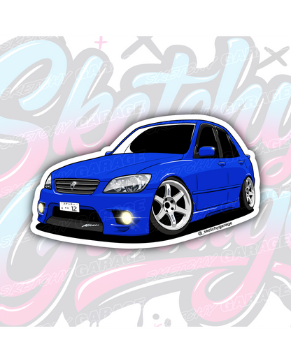 Hand-drawn Toyota Altezza vinyl sticker by Sketchy Garage