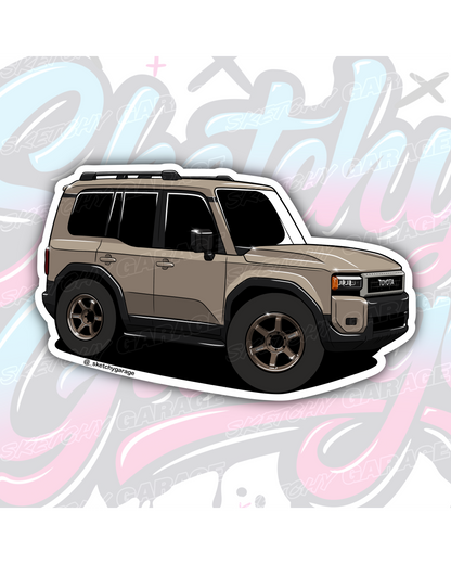 and-drawn Toyota J250 Prado 4WD vinyl sticker by Sketchy Garage