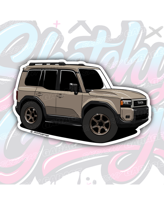 and-drawn Toyota J250 Prado 4WD vinyl sticker by Sketchy Garage