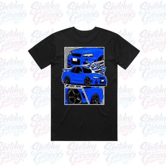 R34 GTR Manga Style Tee