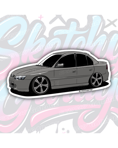 Hand-drawn Holden VY Commodore Sedan vinyl sticker by Sketchy Garage