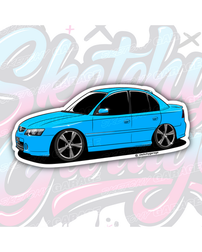 Hand-drawn Holden VY Commodore Sedan vinyl sticker by Sketchy Garage