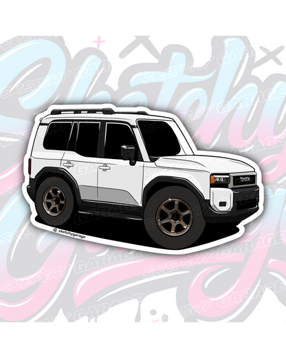 and-drawn Toyota J250 Prado 4WD vinyl sticker by Sketchy Garage