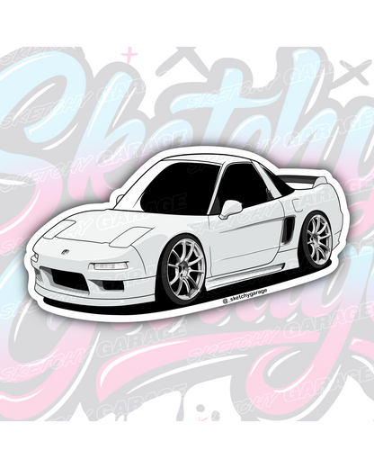Hand-drawn Honda NSX vinyl sticker by Sketchy Garage
