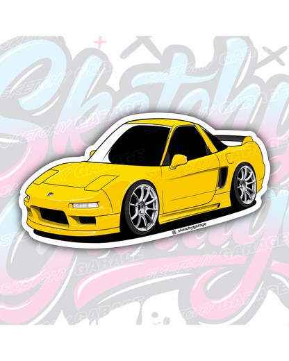 Hand-drawn Honda NSX vinyl sticker by Sketchy Garage